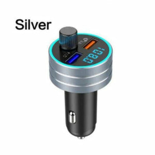 C1 - Silver Bluetooth FM Transmitter w/ Dual USB ports