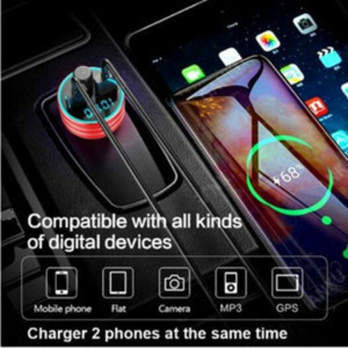 C1 - Silver Bluetooth FM Transmitter w/ Dual USB ports