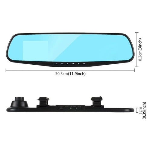 1080P HD Rearview Mirror Dash Cam w/Dual Cameras