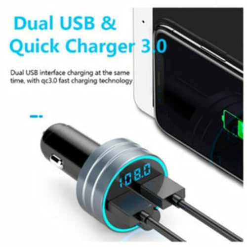 C1 - Silver Bluetooth FM Transmitter w/ Dual USB ports